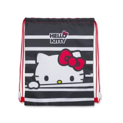 Sacca Hello Kitty Nera e rossa a righe con fiocco iconico