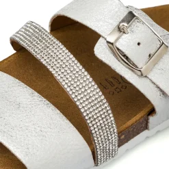 Sandali a fasce argento da Donna con strass Italia Trend