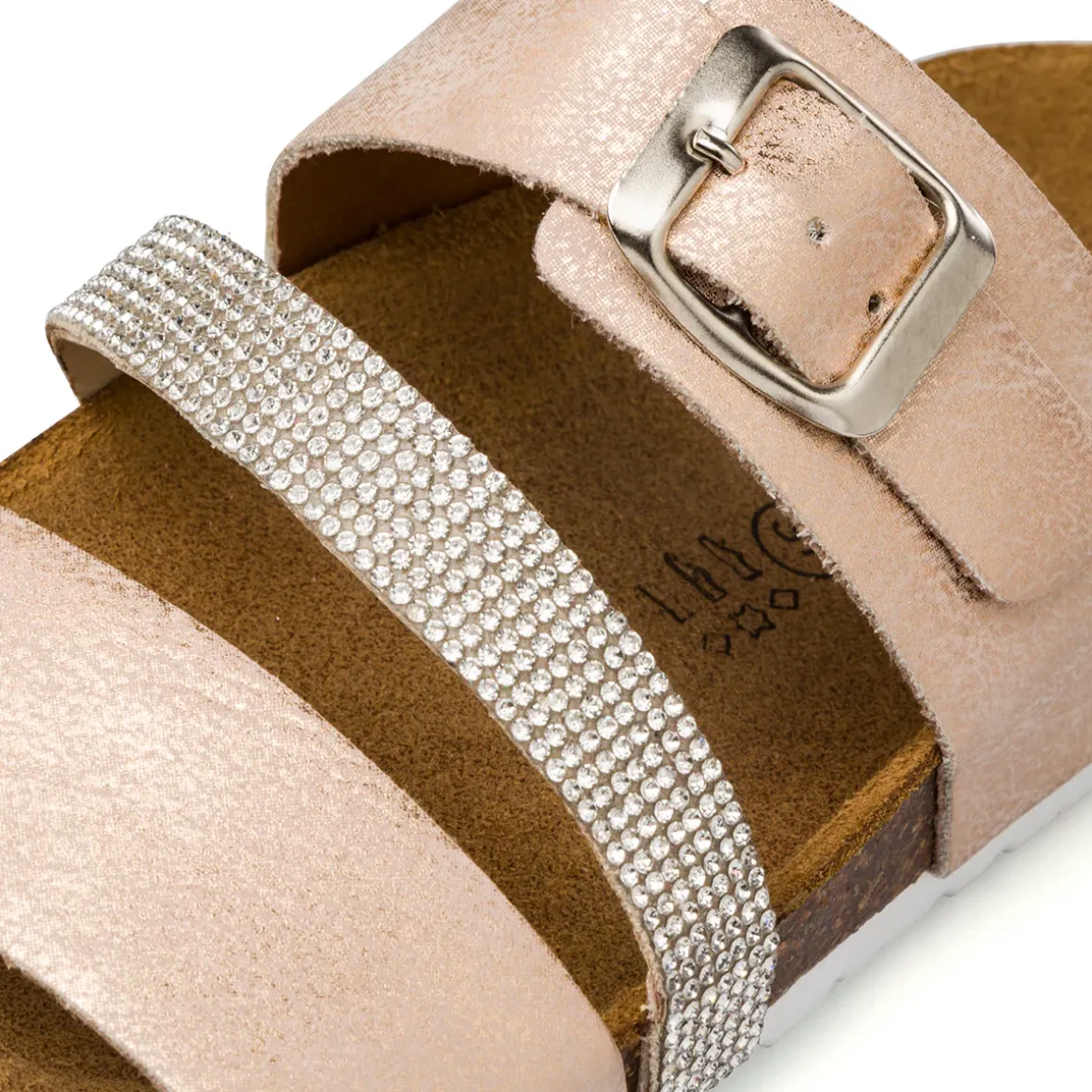 Sandali a Fasce Oro da Donna con Strass Italia Trend