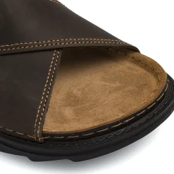Sandali a fascia incrociata da Uomo marroni con cuciture Lumberjack
