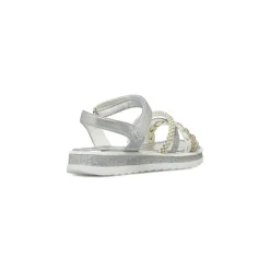 Sandali argento da Bambina con strass e fascia intrecciata Dieci Baci
