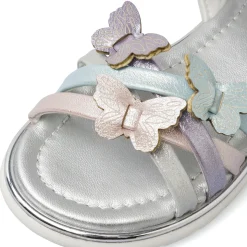 Sandali argento da Bambina con farfalle multicolor Le scarpe di Alice