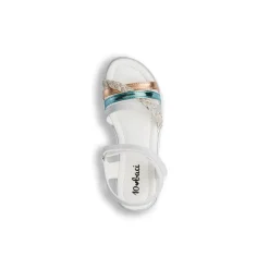 Sandali argento da Bambina Dieci Baci con dettagli multicolore
