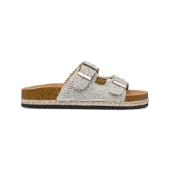 Sandali argento da Donna con tramatura effetto crochet Lora Ferres