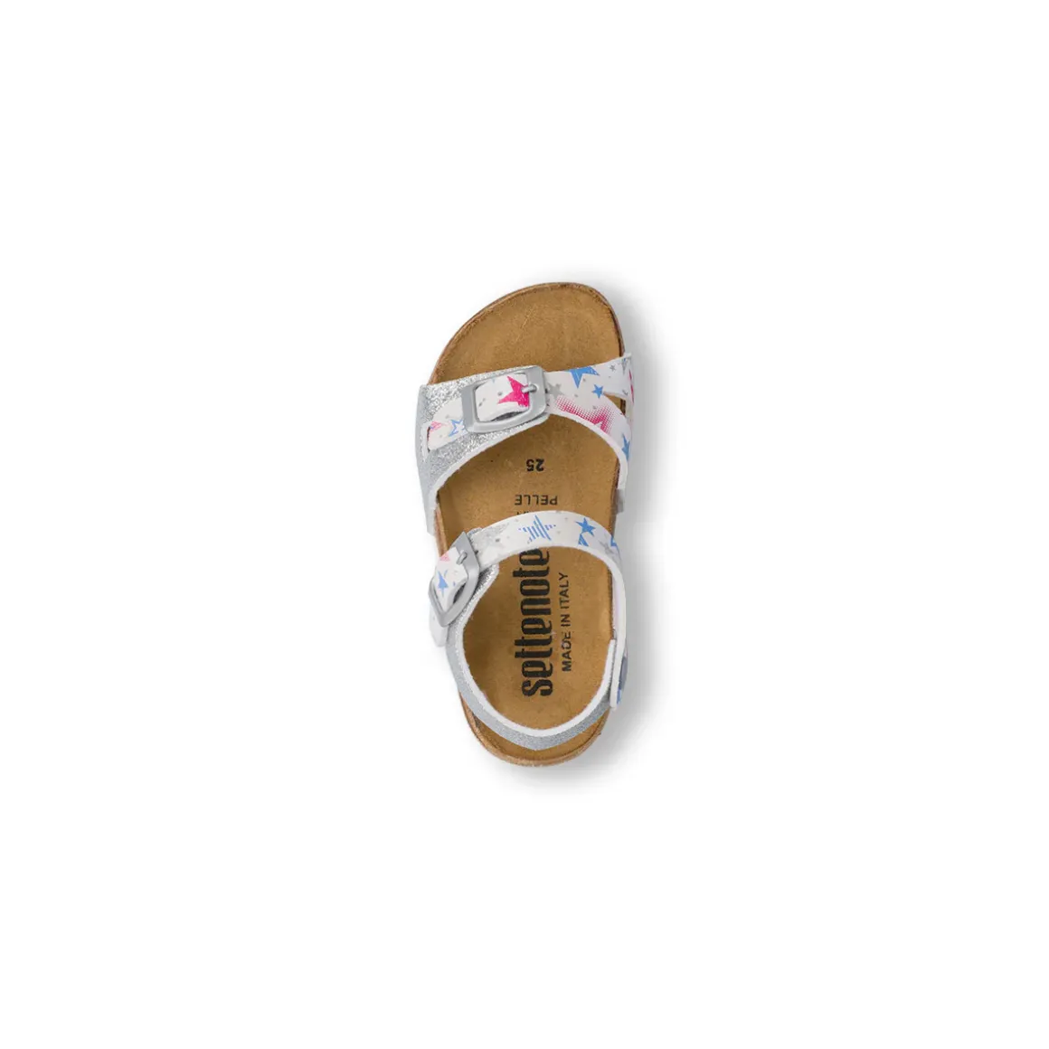 Sandali argento glitter da Bambina con stampa stelle Settenote
