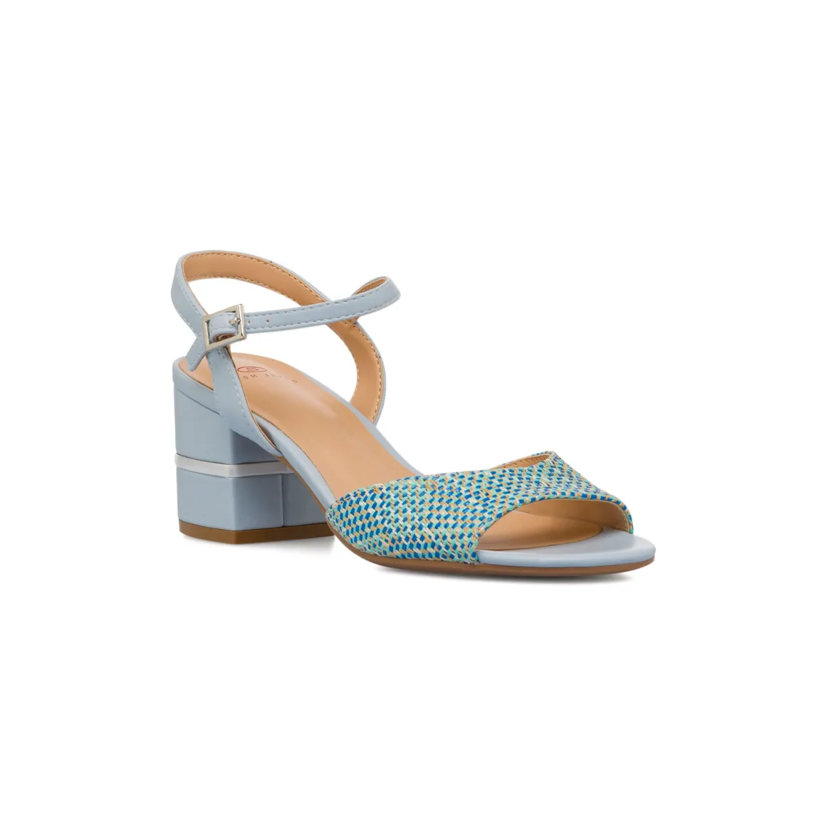 Sandali azzurri da Donna con tacco 6 cm effetto rafia Swish Jeans