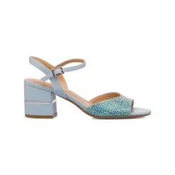 Sandali azzurri da Donna con tacco 6 cm effetto rafia Swish Jeans