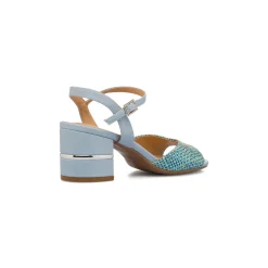 Sandali azzurri da Donna con tacco 6 cm effetto rafia Swish Jeans