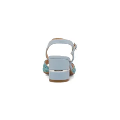 Sandali azzurri da Donna con tacco 6 cm effetto rafia Swish Jeans