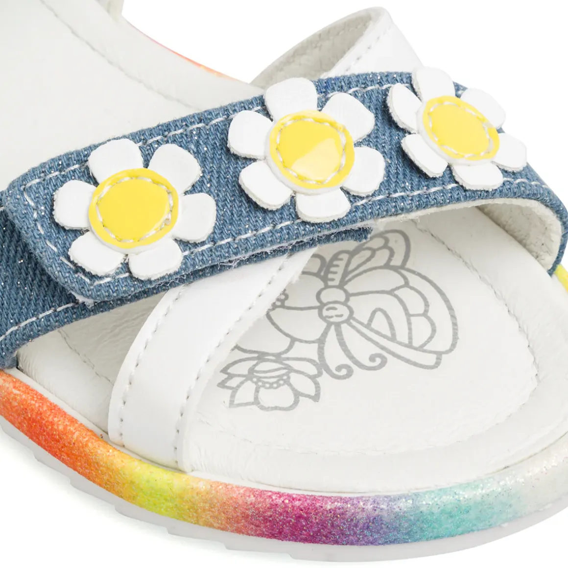 Sandali bambina bianchi e dettagli effetto jeans Primigi Happy Starlet