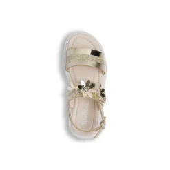 Sandali Bambina color Oro con fiori decorativi e glitter Dieci Baci