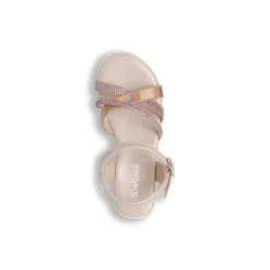 Sandali Bambina Rosa con brillantini e fascia iridescente Dieci Baci