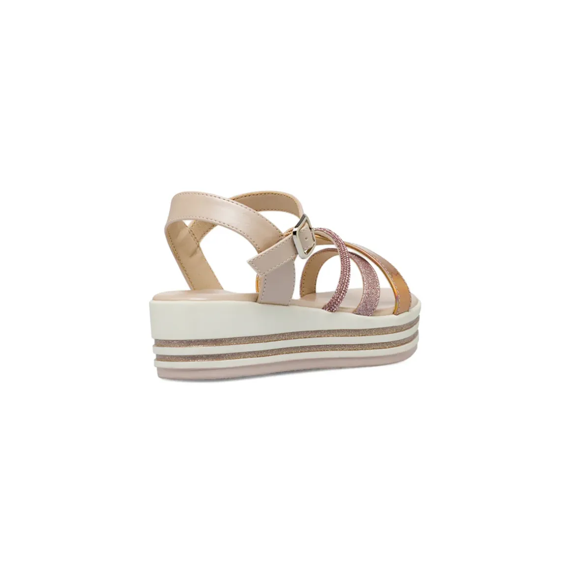 Sandali Bambina Rosa con brillantini e fascia iridescente Dieci Baci