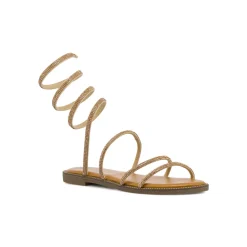 Sandali bassi alla schiava da Donna con strass oro rosa Lora Ferres