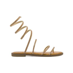Sandali bassi alla schiava da Donna con strass oro rosa Lora Ferres