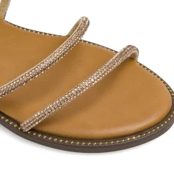 Sandali bassi alla schiava da Donna con strass oro rosa Lora Ferres