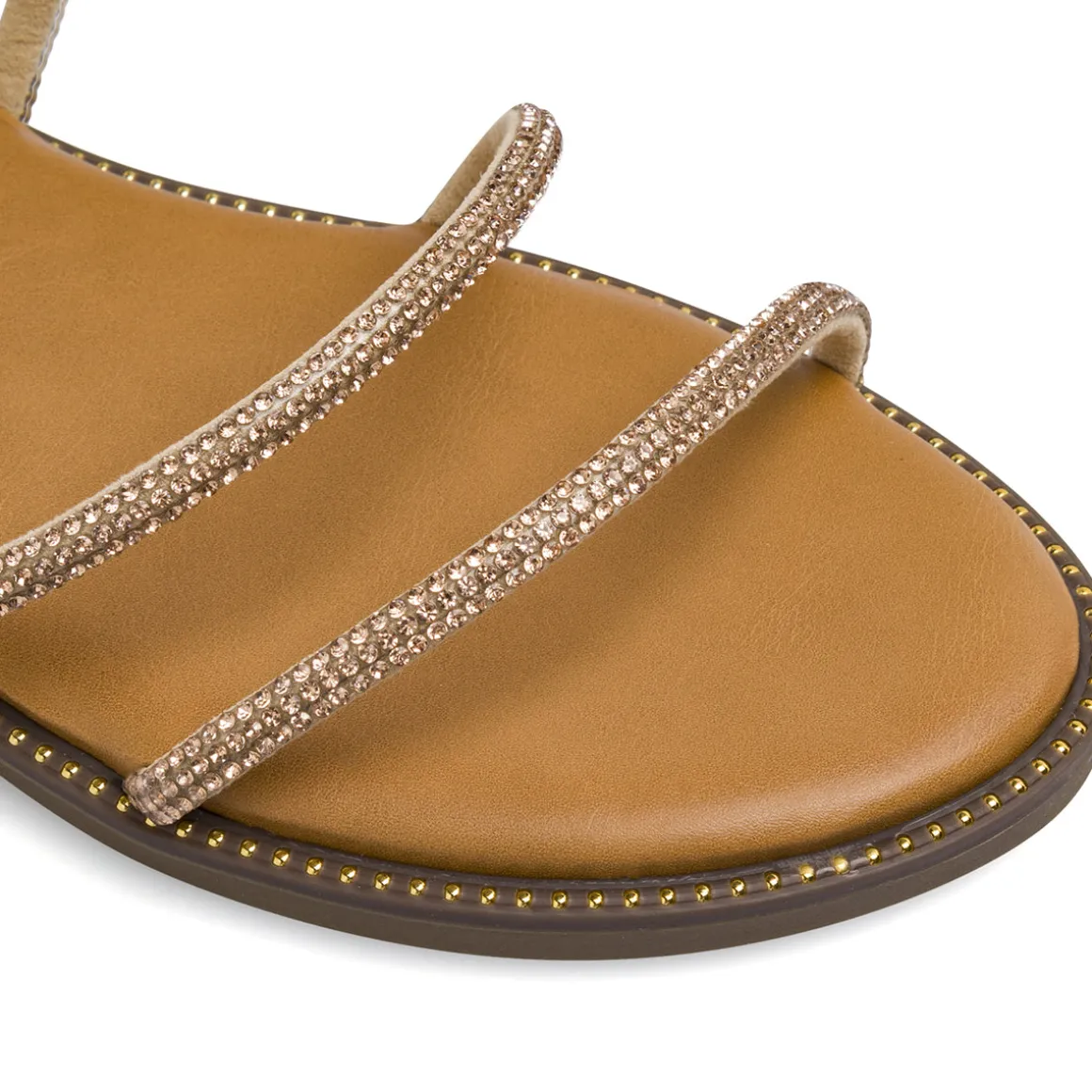 Sandali bassi alla schiava da Donna con strass oro rosa Lora Ferres