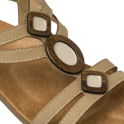 Sandali bassi da Donna beige con dettagli gioiello Swish Jeans