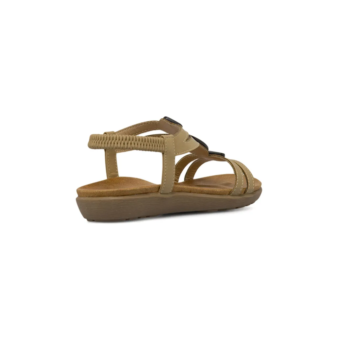 Sandali bassi da Donna beige con dettagli gioiello Swish Jeans
