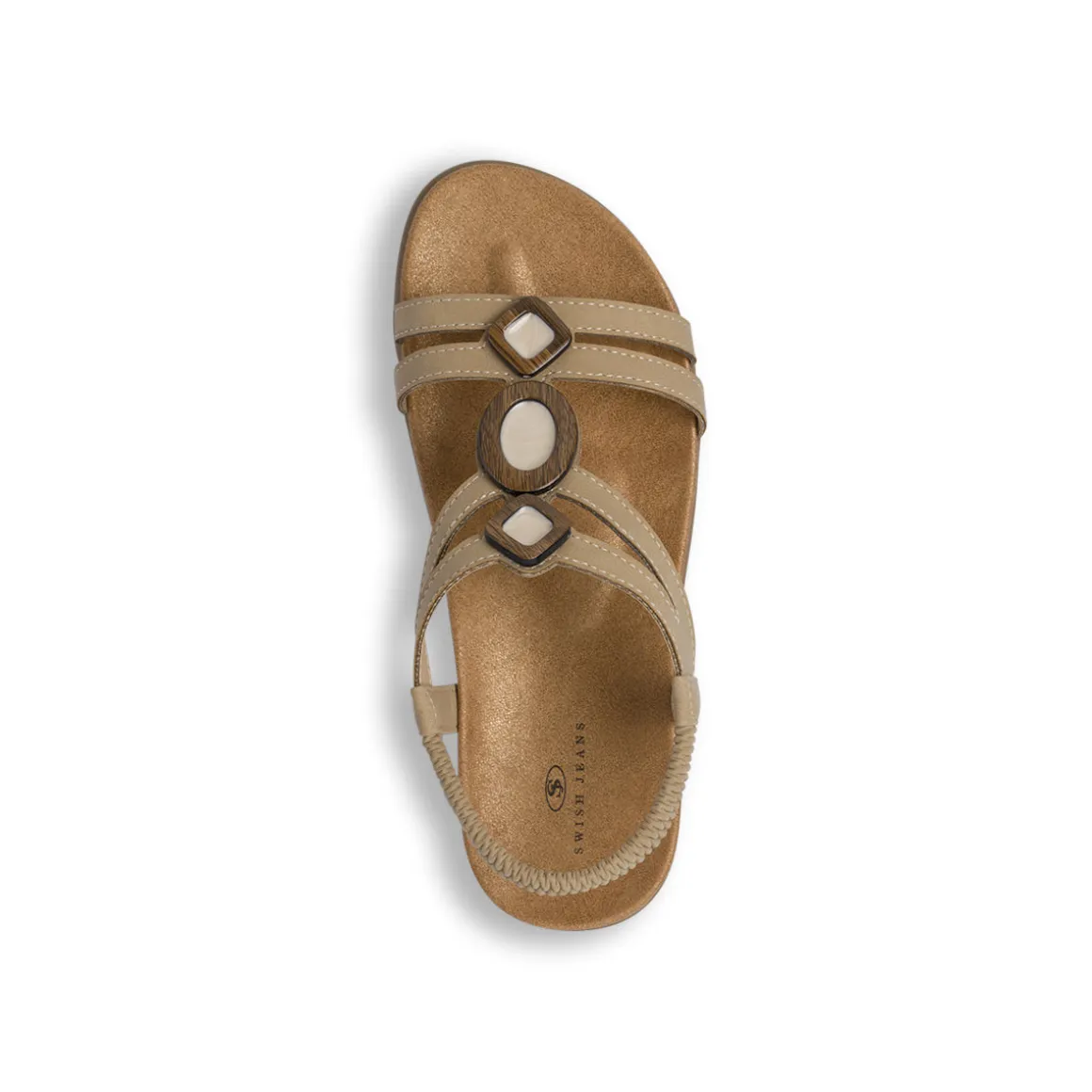 Sandali bassi da Donna beige con dettagli gioiello Swish Jeans