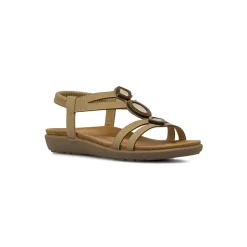 Sandali bassi da Donna beige con dettagli gioiello Swish Jeans