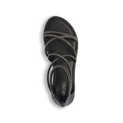 Sandali bassi eleganti da Donna neri con strass e zip Lora Ferres
