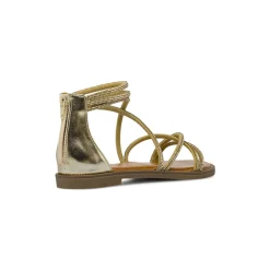 Sandali bassi oro da Donna eleganti con strass e zip Lora Ferres
