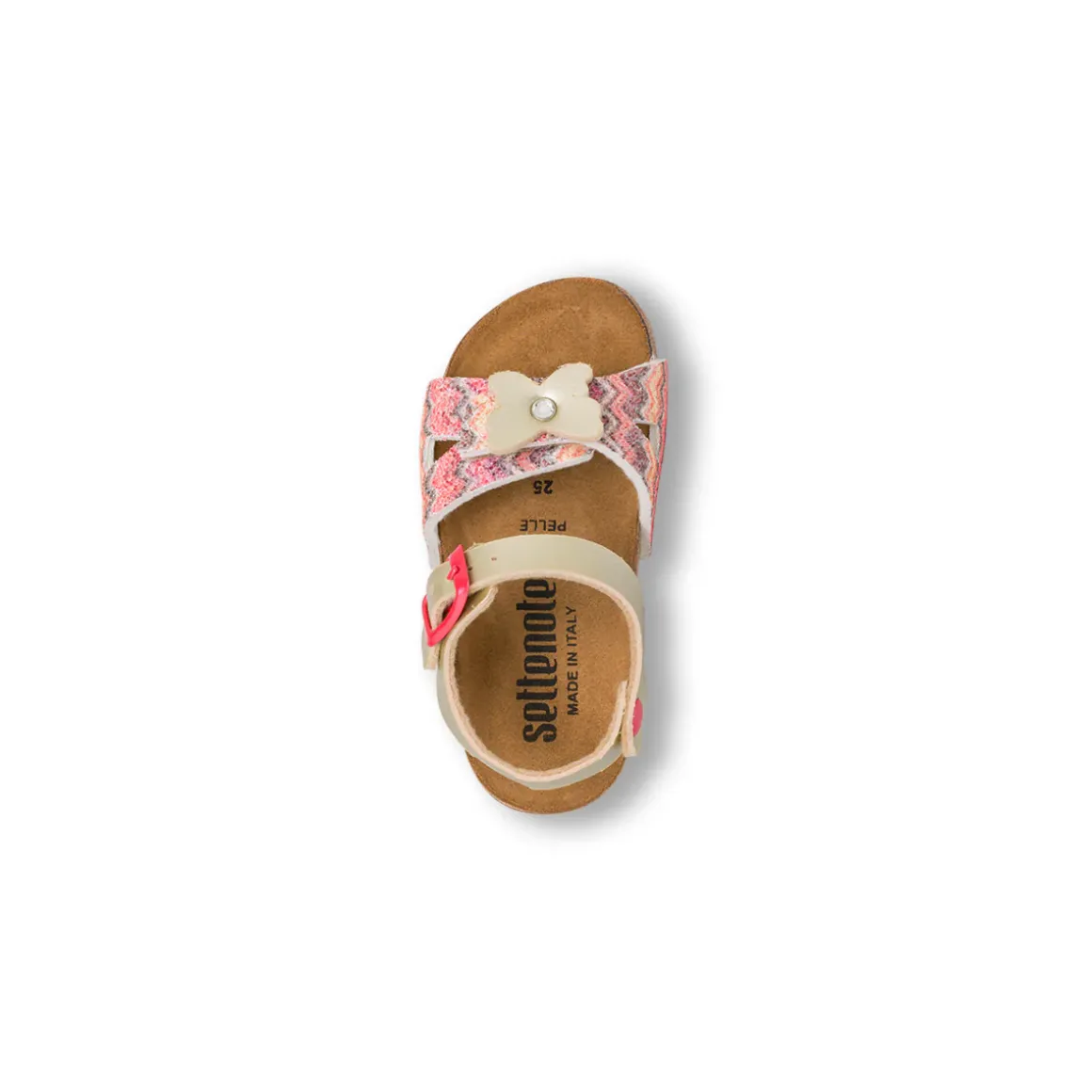 Sandali Beige da Bambina e Ragazza con Farfalla e cinturino con fibbia Regolabile Settenote