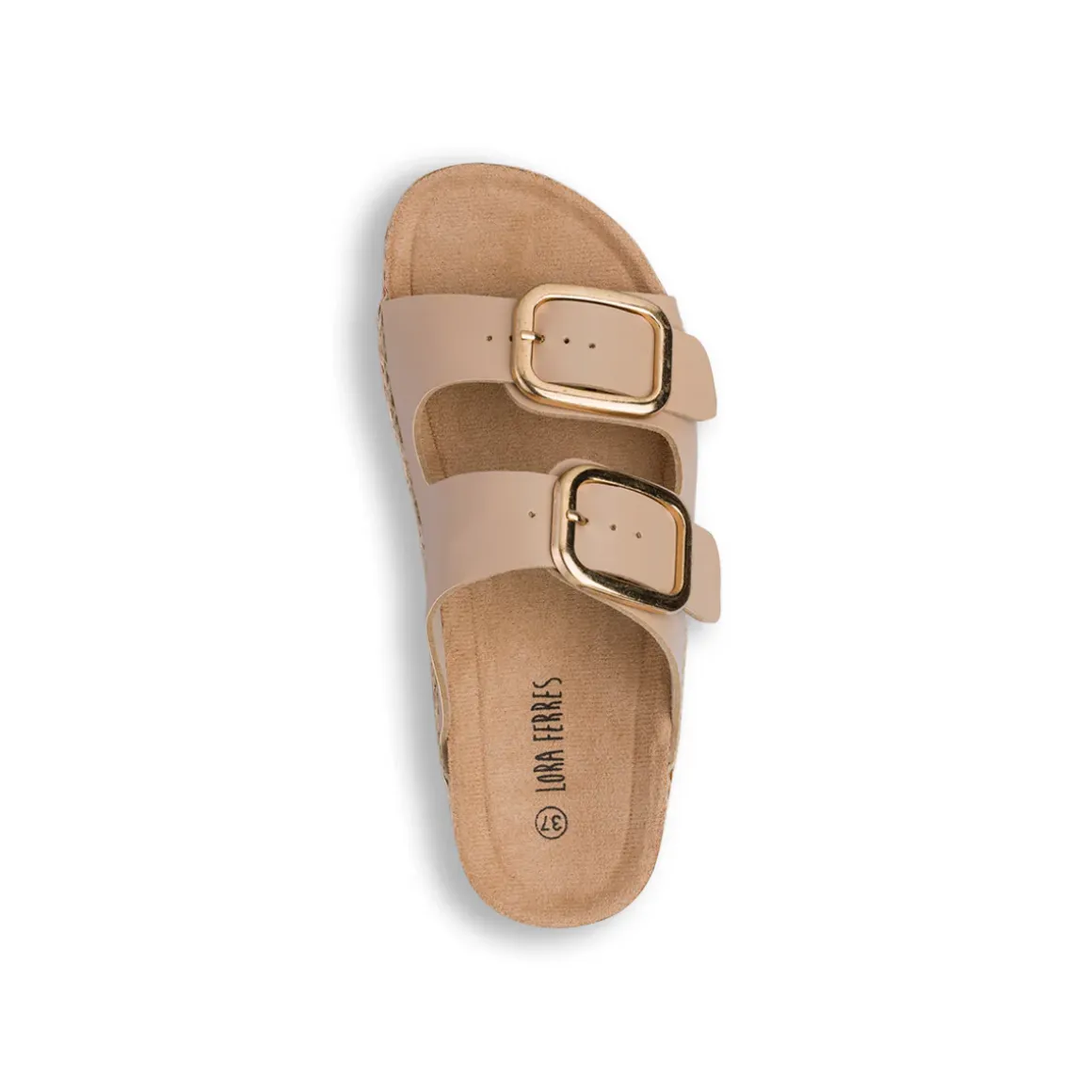 Sandali Beige da Donna con suola Platform in rafia Lora Ferres