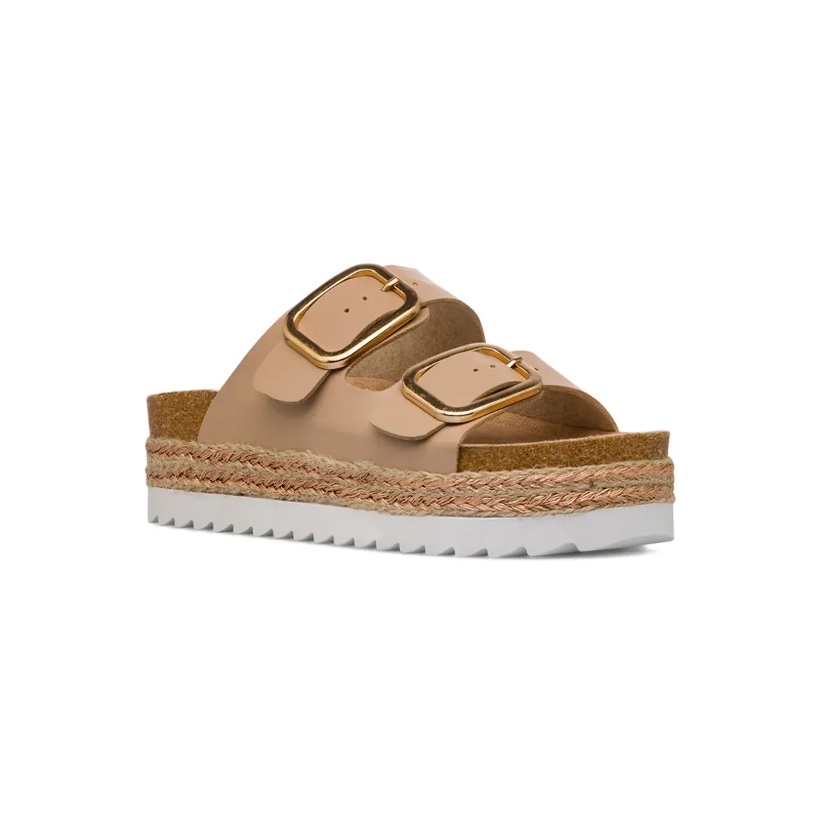 Sandali Beige da Donna con suola Platform in rafia Lora Ferres