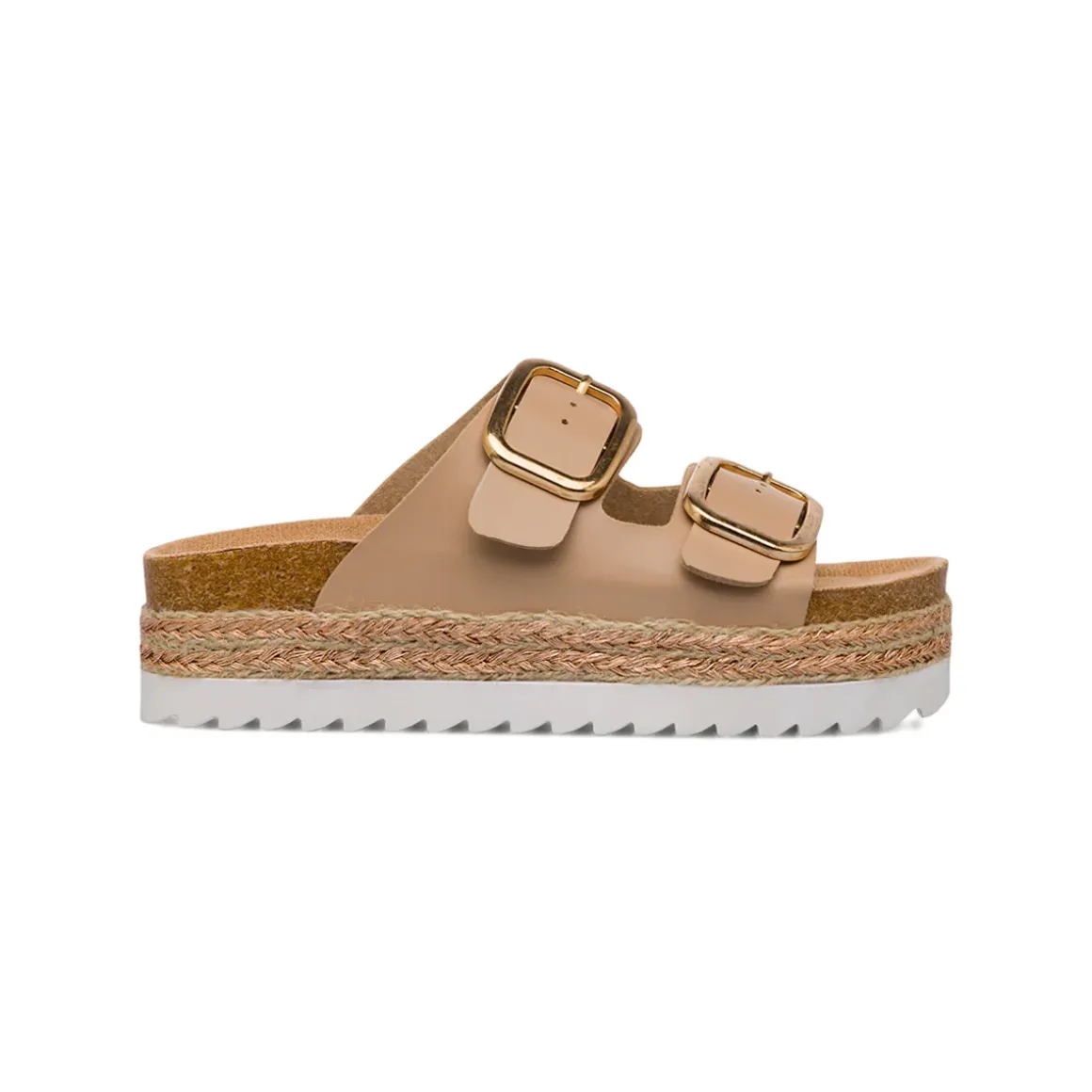 Sandali Beige da Donna con suola Platform in rafia Lora Ferres