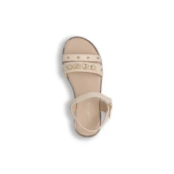 Sandali beige da Ragazza con charms strass e borchie Dieci Baci