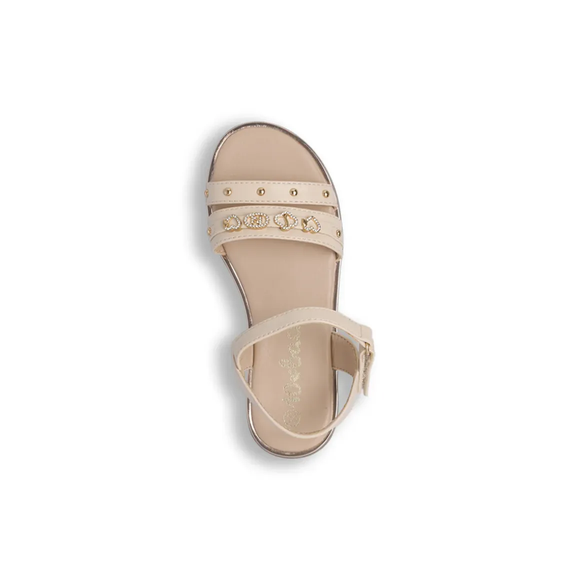 Sandali beige da Ragazza con charms strass e borchie Dieci Baci