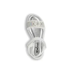Sandali Bianchi Bambina con applicazioni fiori e glitter Dieci Baci