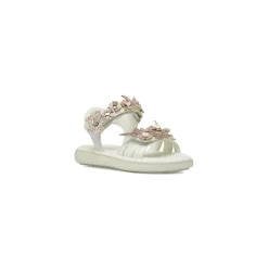 Sandali bianchi Bambina con fiori e farfalle glitter Le scarpe di Alice