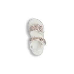 Sandali bianchi Bambina con fiori e farfalle glitter Le scarpe di Alice