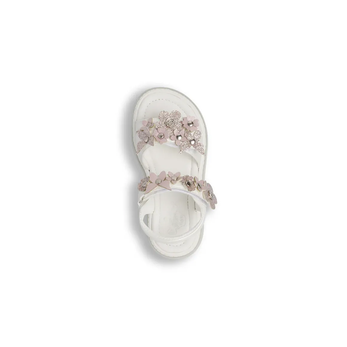 Sandali bianchi Bambina con fiori e farfalle glitter Le scarpe di Alice