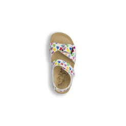 Sandali bianchi Bambina con fantasia a cuori e velcro Primigi