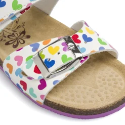 Sandali bianchi Bambina con fantasia a cuori e velcro Primigi