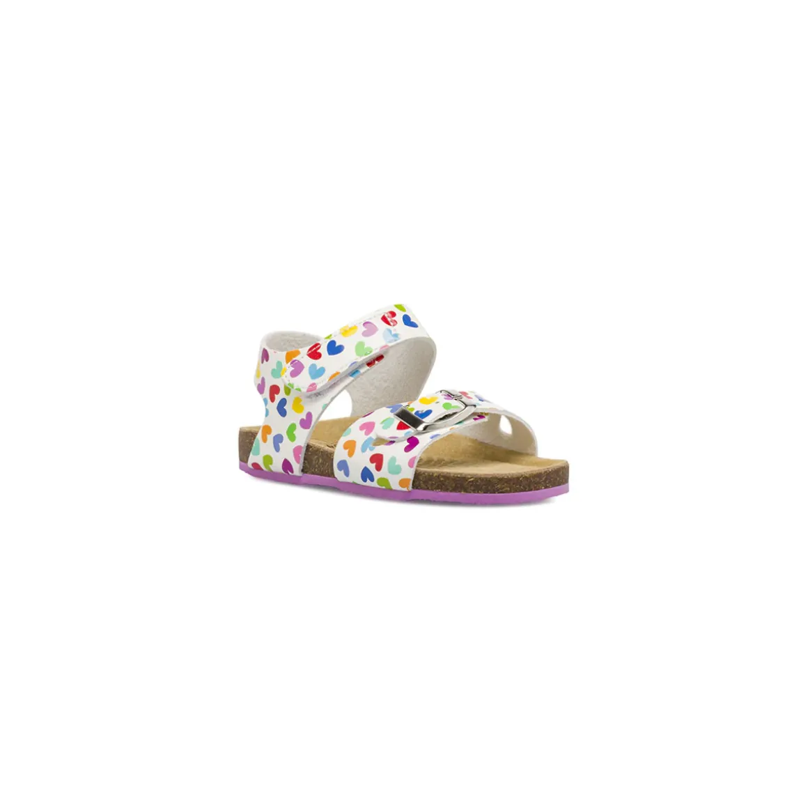 Sandali bianchi Bambina con fantasia a cuori e velcro Primigi