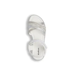 Sandali Bianchi Bambina con strass e fasce glitter argento Dieci Baci