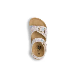 Sandali bianchi Bambina con stelle e fibbie dorate Le scarpe di Alice