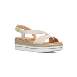 Sandali bianchi comfort da Donna con suola platform P Soft
