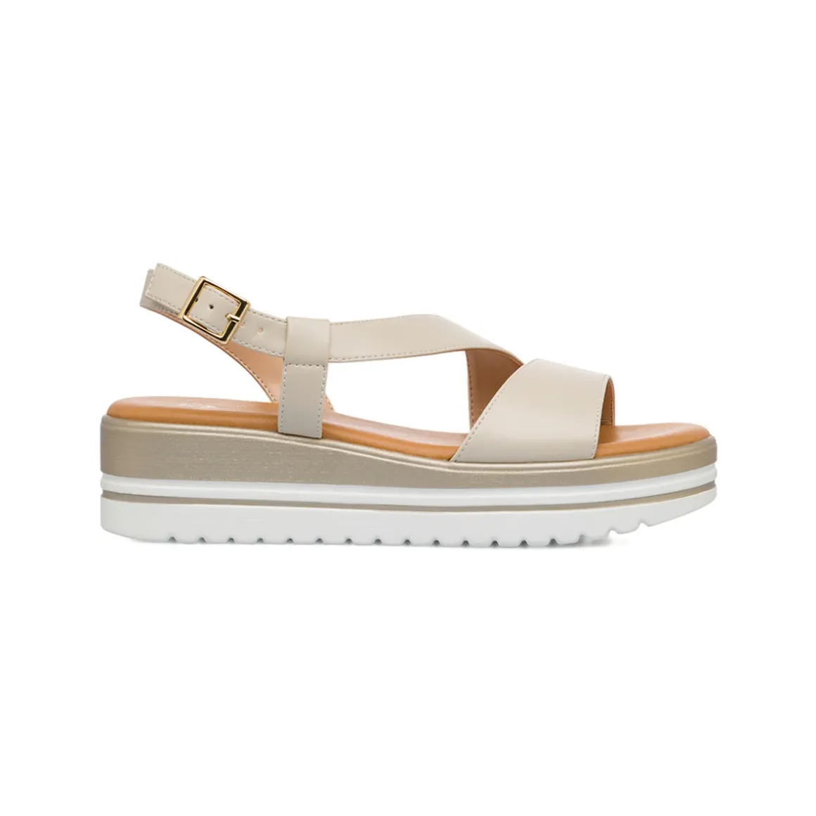 Sandali bianchi comfort da Donna con suola platform P Soft