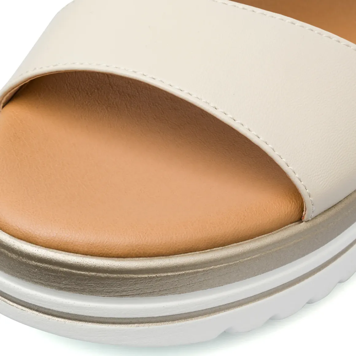 Sandali bianchi comfort da Donna con suola platform P Soft