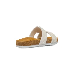 Sandali bianchi con glitter e sottopiede in Pelle da bambina Settenote