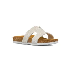 Sandali bianchi con glitter e sottopiede in Pelle da bambina Settenote