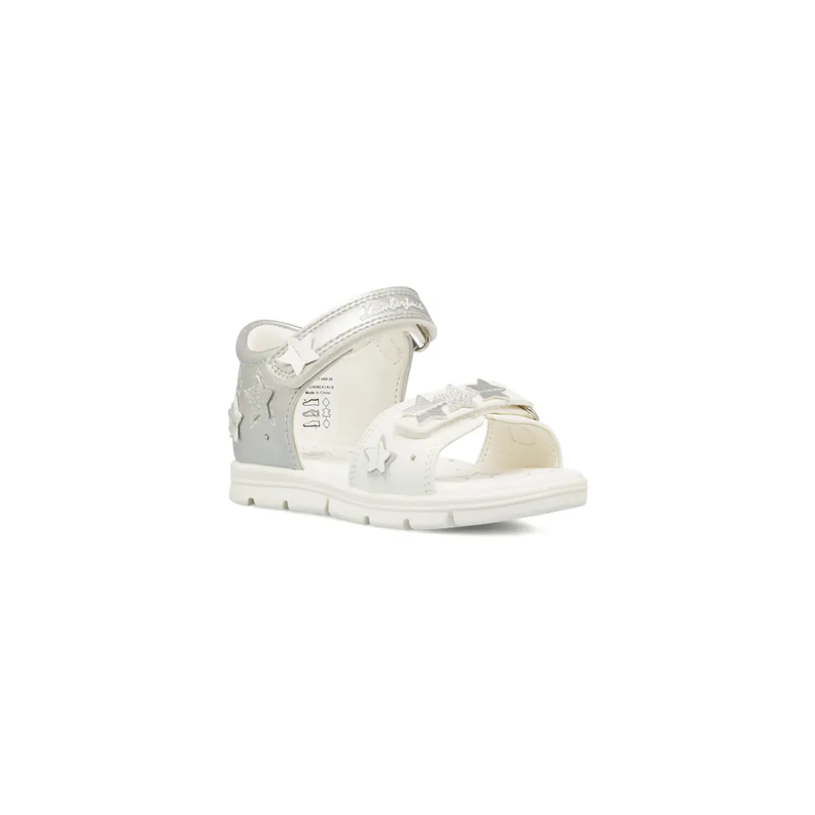 Sandali Bianchi da Bambina con decorazione Stelle Lumberjack