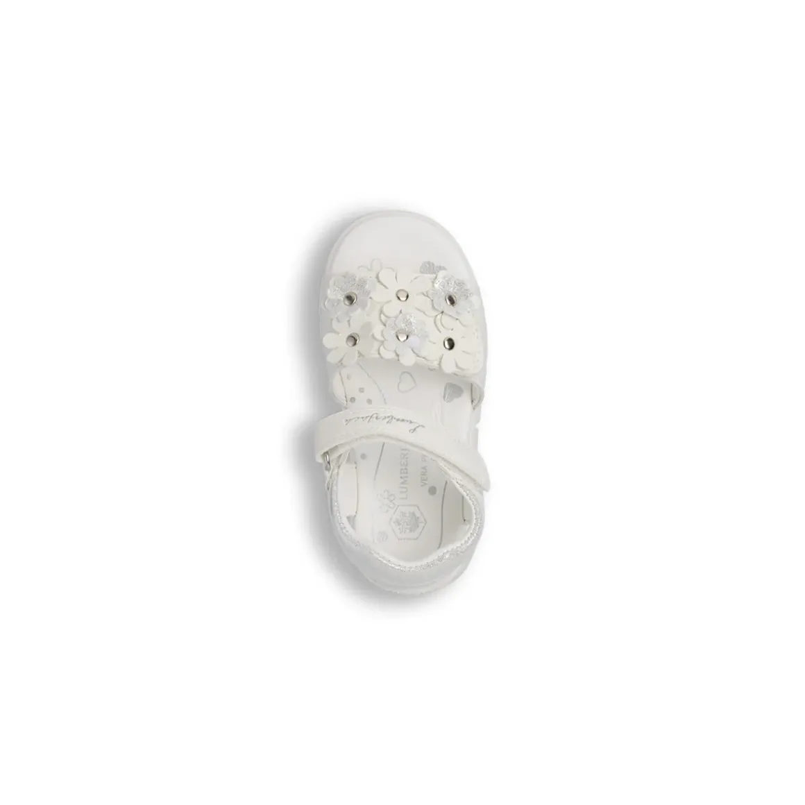 Sandali bianchi da Bambina con fiori decorativi e glitter Lumberjack