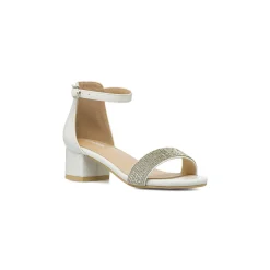 Sandali Bianchi da Bambina con strass decorativi Dieci Baci